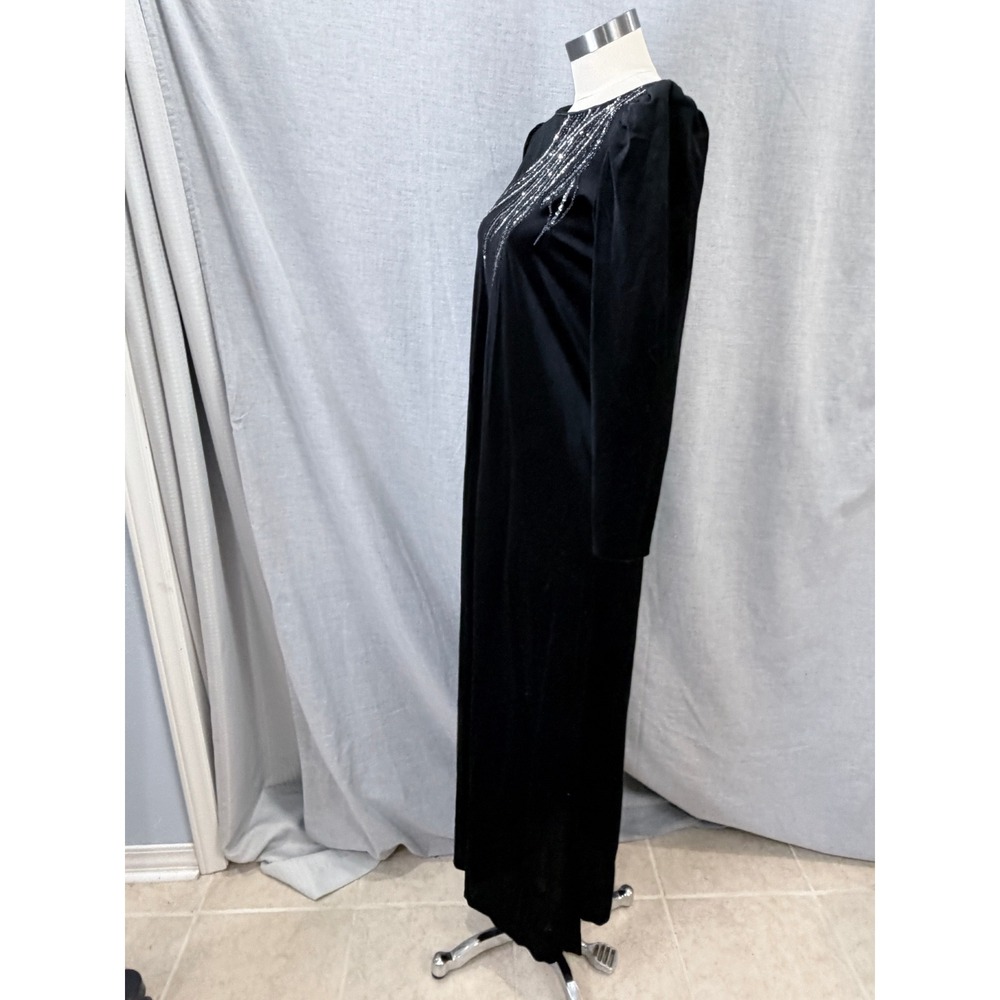 Vintage Barad & Co Black Silver Embellishment Long Sleeve Gown by Tom Bezduda S - Picture 10 of 10
